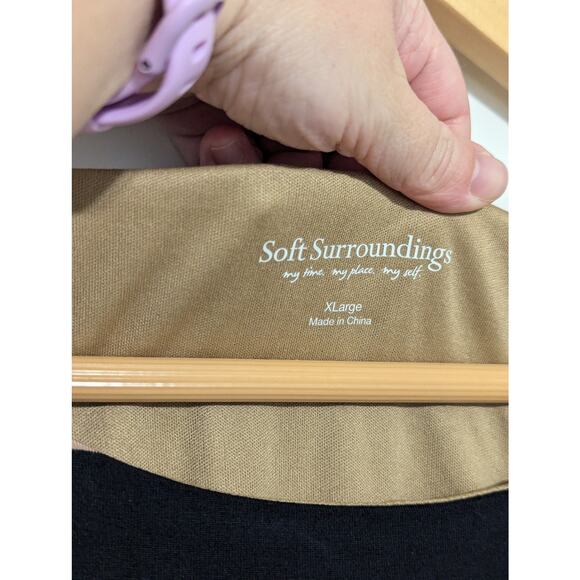 Soft Surroundings Here To Infinity Striped Maxi Dress Sleeveless Black Tan XL - Picture 4 of 5